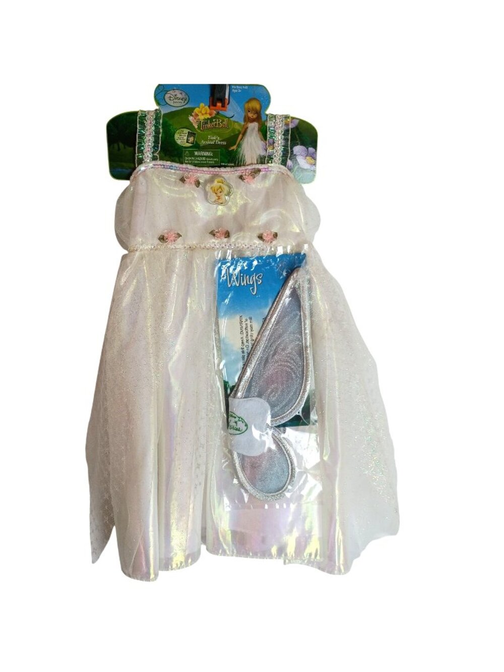 NWT Disney Store Tinker Bell Costume Dress Wings Girls 4-6X Fairy Halloween